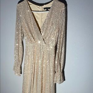 Gold sequin long dress